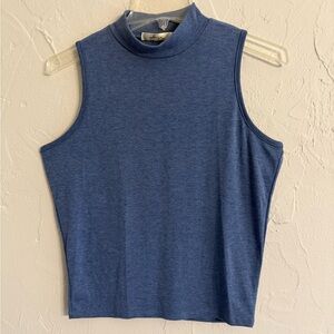 Gaze Blue Mock Neck Tank Top